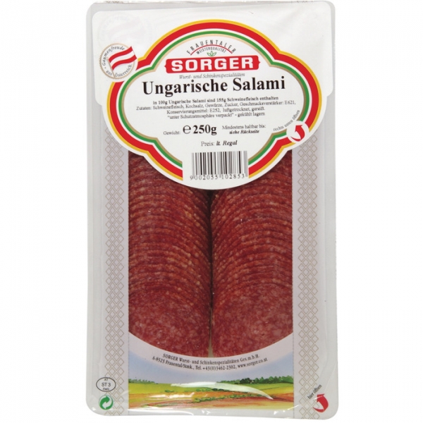 Image of 4 Pkg. Sorger ungarische Salami geschn. 250g