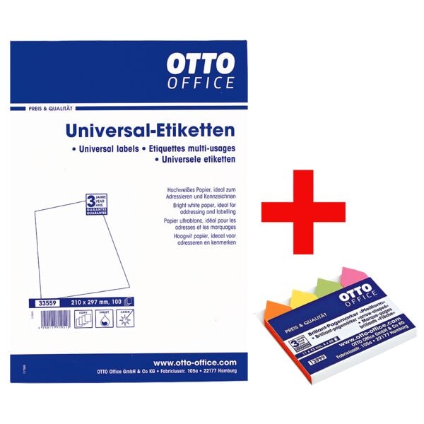 Image of 100er-Pack Universal Klebeetiketten inkl. Pagemarker »Pfeil« 43 x 11 mm