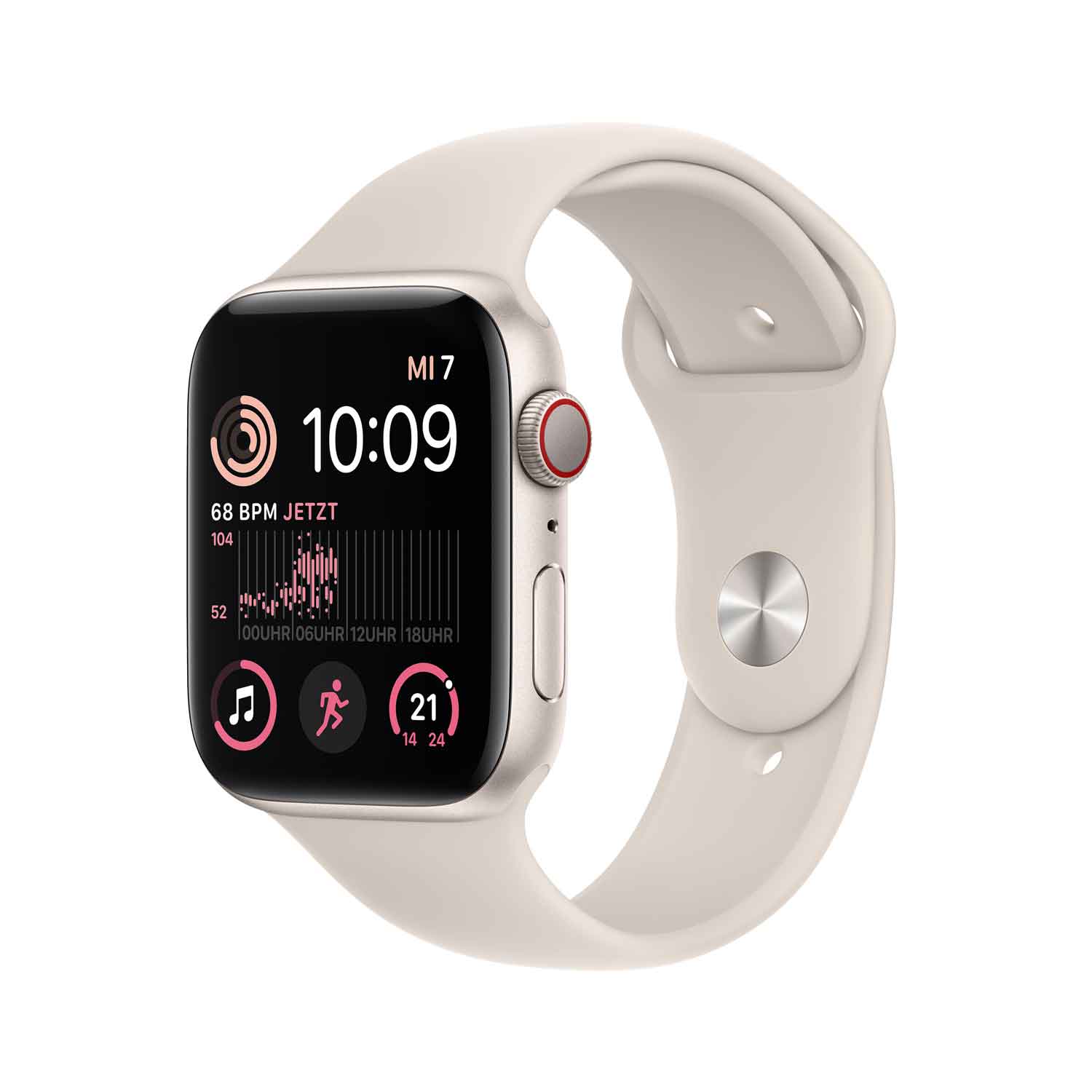 Image of Apple Watch SE Aluminium Cellular 44mm Polarstern (Sportarmband polarstern) - 2022