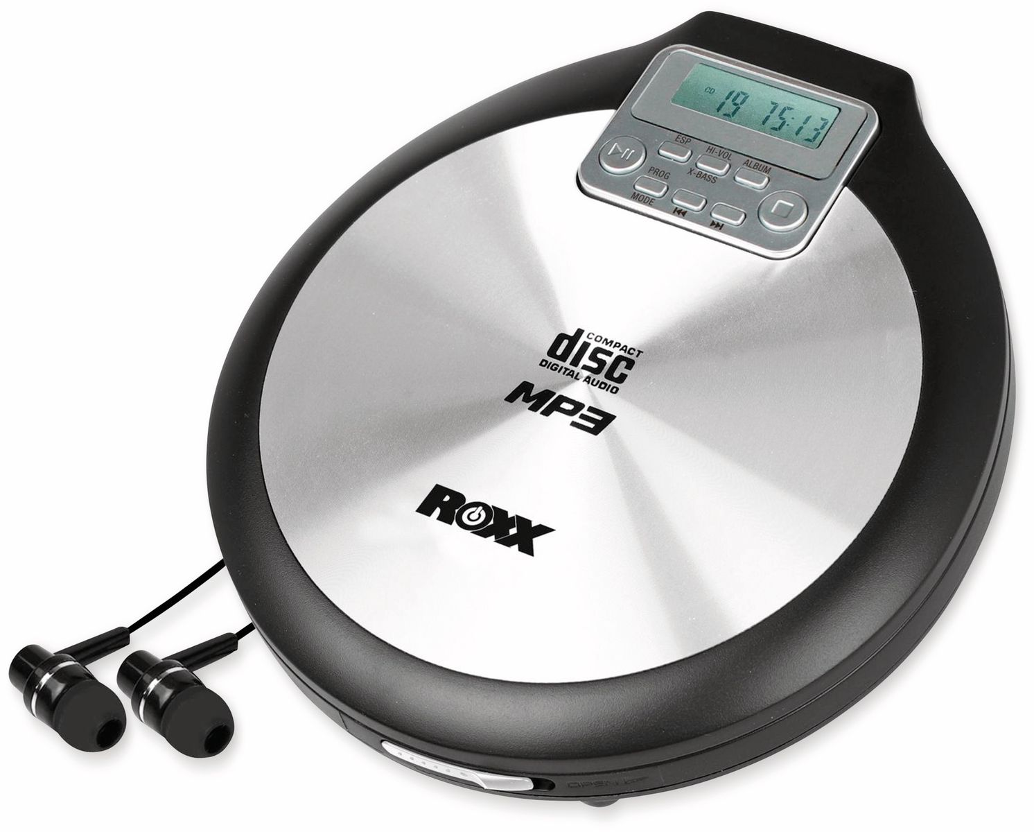 Image of ROXX Portabler CD-Player PCD 600, schwarz/silber