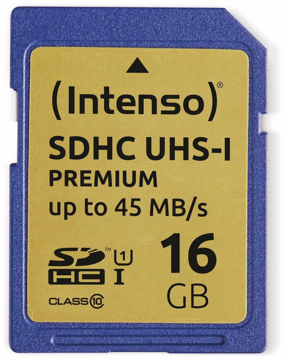 Image of INTENSO SDHC Card 3421470, 16 GB, Class 10, UHS-I