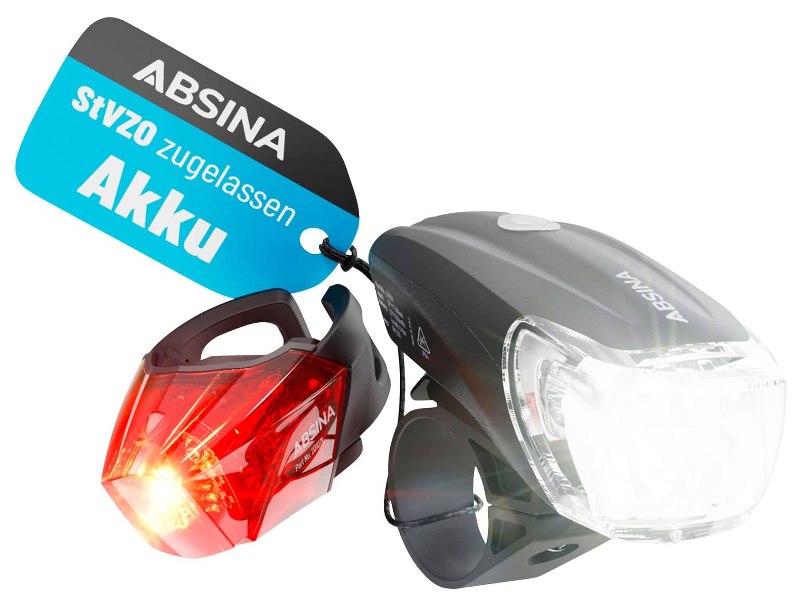 Image of ABSINA Fahrrad-Beleuchtungsset Sport, wiederaufladbar