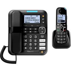 Image of Amplicomms BigTel 1580 Combo EU Schnurgebundenes Seniorentelefon Freisprechen, für Hörgeräte kompatibel, Wahlwiederholung, Anrufbeantworter LED-Display Schwarz