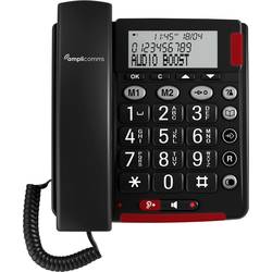 Image of Amplicomms BigTel 48 Plus Schnurgebundenes Seniorentelefon Freisprechen, für Hörgeräte kompatibel, Wahlwiederholung LED-Display Schwarz