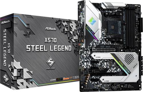 Image of ASRock X570 Steel Legend Mainboard Sockel (PC) AMD AM4 Formfaktor (Details) ATX Mainboard-Chipsatz A