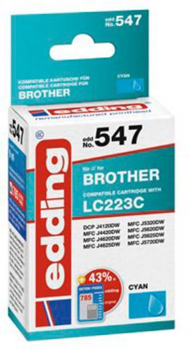 Image of Edding Druckerpatrone ersetzt Brother LC-223C Kompatibel Cyan EDD-547 18-547