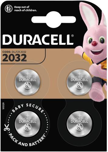 Image of Duracell Knopfzelle CR 2032 3V 4 St. 220 mAh Lithium Elektro 2032