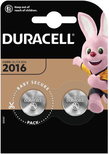 Image of Duracell Knopfzelle CR 2016 3V 2 St. 90 mAh Lithium Elektro 2016