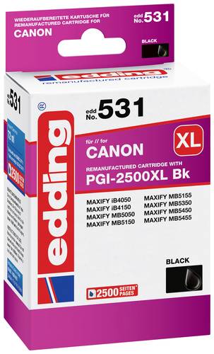 Image of Edding Druckerpatrone ersetzt Canon PGI-2500BK XL Kompatibel Schwarz EDD-531 18-531