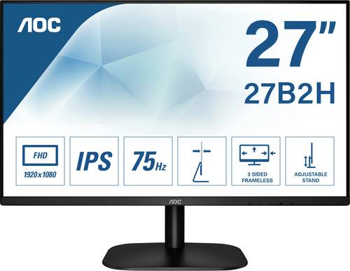 Image of AOC 27B2H LCD-Monitor EEK E (A - G) 68.6cm (27 Zoll) 1920 x 1080 Pixel 16:9 7 ms Kopfhörer-Buchse I