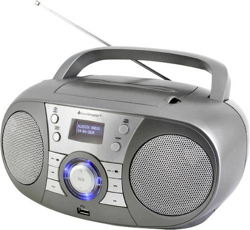 Image of Soundmaster SCD1800TI CD-Radio DAB+, UKW AUX, Bluetooth®, CD, USB Grau