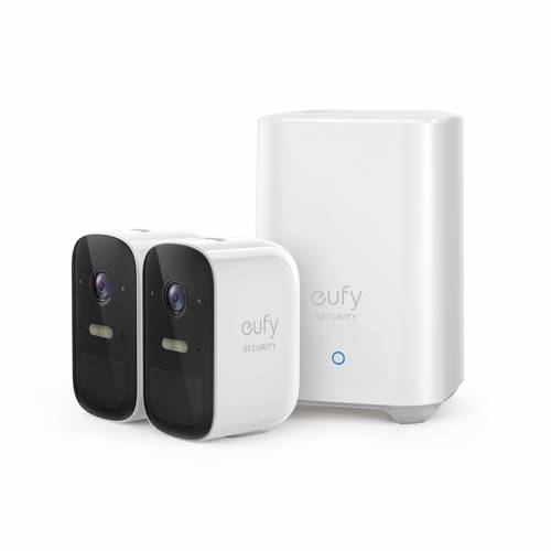 Image of Eufy eufyCam 2C - Netzwerk-Überwachungskamera - Außenbereich, Innenbereich - wetterfest - Farbe (Tag&Nacht) - 1080p - Audio - drahtlos - Wi-Fi - Wi-Fi (Packung mit 2) (T88313D2)