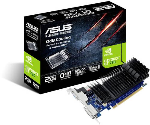 Image of Asus Grafikkarte Nvidia GeForce GT730 2GB GDDR5-RAM PCIe HDMI®, DVI Low Profile, Passiv gekühlt