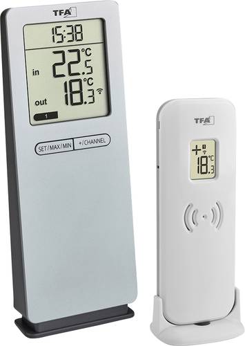 Image of TFA Dostmann Funk-Thermometer LOGOneo Funk-Thermometer digital Silber