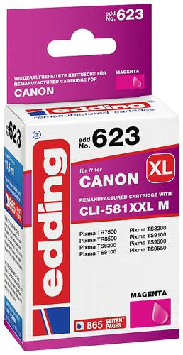 Image of Edding Druckerpatrone ersetzt Canon CLI-581M XXL Kompatibel Magenta EDD-623 18-623