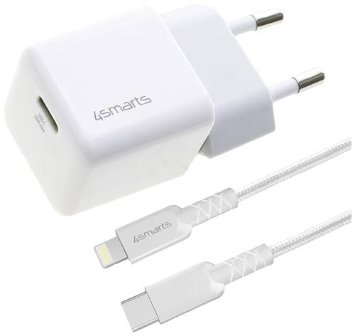 Image of 4Smarts Handy Ladegerät Lightning, USB-C® Weiß