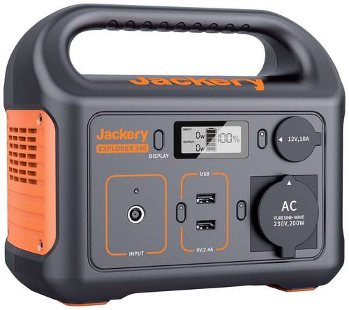 Image of Jackery Explorer 240 Powerstation Li-Ion Schwarz, Orange mit Laderegler