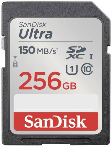 Image of SanDisk SDXC Ultra 256GB (Class 10/UHS-I/150MB/s) SDXC-Karte 256GB UHS-Class 1 Wasserdicht, stoßsic