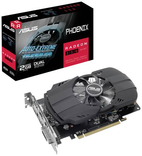 Image of Asus Grafikkarte AMD Radeon RX 550 2GB GDDR5-RAM PCIe HDMI®, DVI, DisplayPort