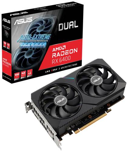 Image of Asus Grafikkarte AMD Radeon RX 6400 Dual 4GB GDDR6-RAM PCIe HDMI®, DisplayPort