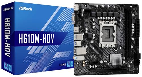 Image of ASRock H610M-HDV Mainboard Sockel (PC) Intel® 1700 Formfaktor (Details) Micro-ATX Mainboard-Chipsat