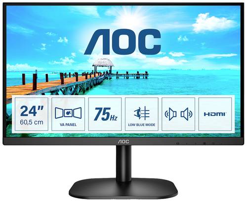 Image of AOC 24B2XDAM LED-Monitor EEK E (A - G) 60.5cm (23.8 Zoll) 1920 x 1080 Pixel 16:9 4 ms VGA, HDMI®, D