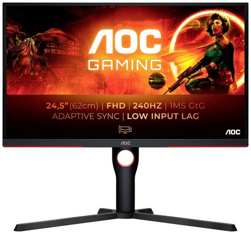 Image of AOC 25G3ZM/BK Gaming Monitor EEK E (A - G) 62.2cm (24.5 Zoll) 1920 x 1080 Pixel 16:9 1 ms HDMI®, Di