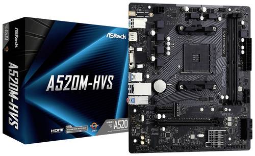 Image of ASRock A520M-HVS Mainboard Sockel (PC) AMD AM4 Formfaktor (Details) Micro-ATX Mainboard-Chipsatz AMD