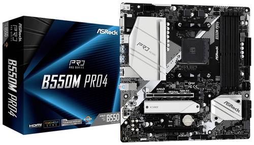 Image of ASRock B550M Pro4 Mainboard Sockel (PC) AMD AM4 Formfaktor (Details) Micro-ATX Mainboard-Chipsatz AM