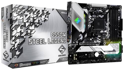 Image of ASRock B550M Steel Legend Mainboard Sockel (PC) AMD AM4 Formfaktor (Details) Micro-ATX Mainboard-Chi