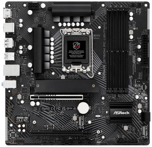 Image of ASRock B760M PG Lightning Mainboard Sockel (PC) Intel® 1700 Formfaktor (Details) Micro-ATX Mainboar