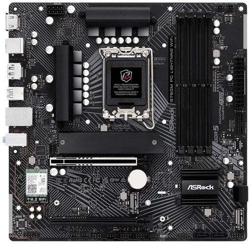 Image of ASRock B760M PG Lightning WiFi Mainboard Sockel (PC) Intel® 1700 Formfaktor (Details) Micro-ATX Mai