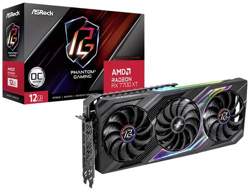 Image of ASRock Grafikkarte AMD Radeon RX 7700 XT Phantom Gaming OC 12GB GDDR6-RAM PCIe x16 HDMI®, DisplayPo