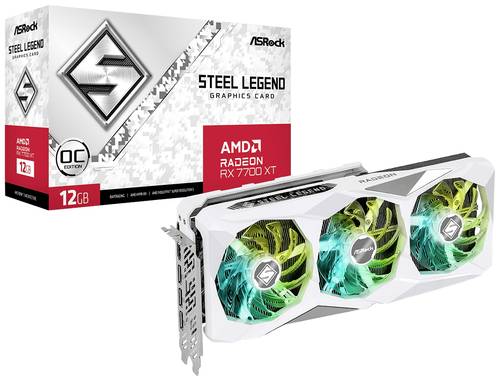 Image of ASRock Grafikkarte AMD Radeon RX 7700 XT Steel Legend OC 12GB GDDR6-SDRAM PCIe x16 HDMI®, DisplayPo