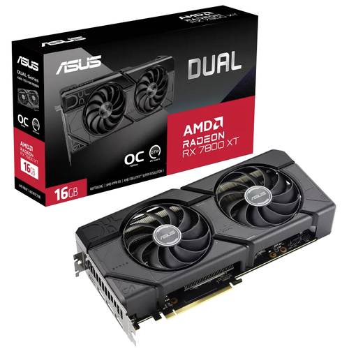 Image of Asus Grafikkarte AMD Radeon RX 7800 XT Dual OC 16GB GDDR6-RAM PCIe x16 HDMI®, DisplayPort