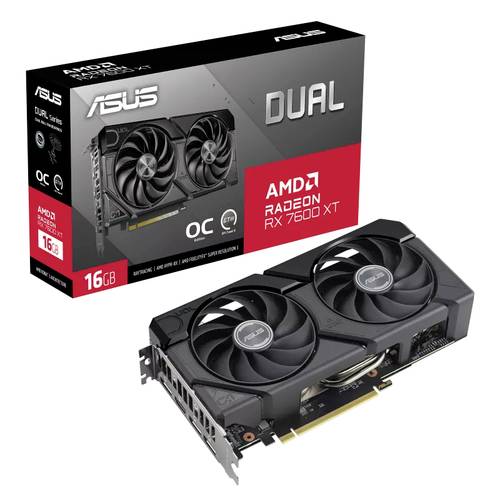 Image of Asus Grafikkarte AMD Radeon RX 7600 XT Dual OC Edition 16GB GDDR6-RAM PCIe x16 HDMI®, DisplayPort