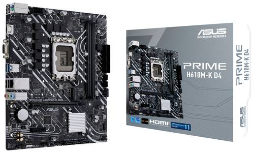 Image of Asus PRIME H610M-K D4 ARGB Mainboard Sockel (PC) Intel® 1700 Formfaktor (Details) Micro-ATX Mainboa