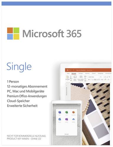 Image of Microsoft Office 365 Single Vollversion, 1 Lizenz Android, iOS, Mac, Windows Office-Paket