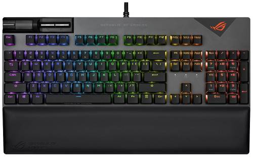 Image of Asus ROG Strix Flare II USB Gaming-Tastatur Deutsch, QWERTZ Schwarz Switch: Red, Beleuchtet, Handbal