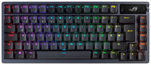 Image of Asus ROG Azoth USB, Funk, Bluetooth® Gaming-Tastatur Deutsch, QWERTZ Schwarz Beleuchtet, Abnehmbare