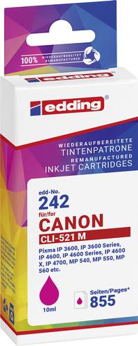 Image of Edding Druckerpatrone ersetzt Canon CLI-521M Kompatibel Magenta EDD-242 18-242-01