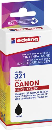 Image of Edding Druckerpatrone ersetzt Canon CLI-551XL Kompatibel Foto Schwarz EDD-321 18-321-01