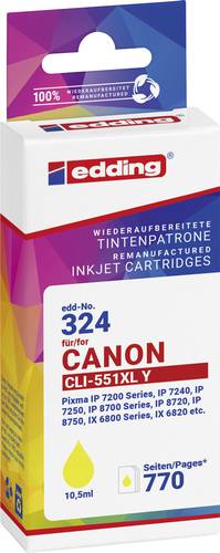 Image of Edding Druckerpatrone ersetzt Canon CLI-551XL Kompatibel Gelb EDD-324 18-324-01