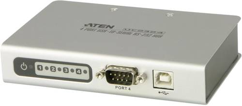 Image of ATEN UC2324-AT 4 Port Seriell-Hub mit Konverter für USB- auf Seriell RS-232 Weiß