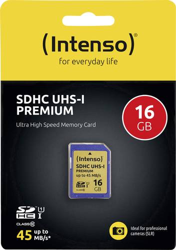 Image of Intenso Premium SDHC-Karte 16GB Class 10, UHS-I