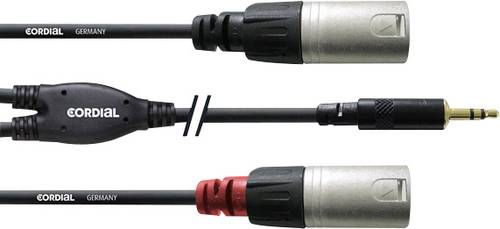 Image of Cordial Audio Adapterkabel [1x Klinkenstecker 3.5mm - 2x XLR-Stecker] 3.00m Schwarz
