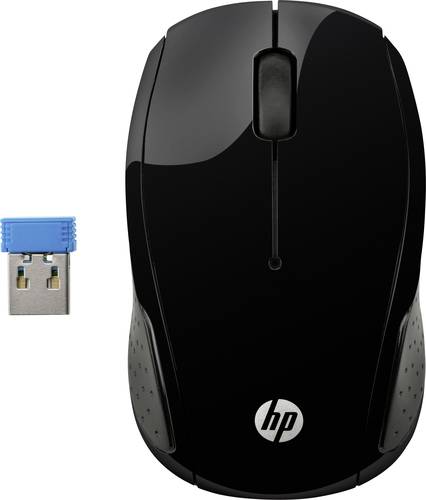 Image of HP Wireless 200 Maus Funk Optisch Schwarz 3 Tasten 1000 dpi