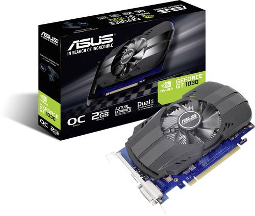 Image of Asus Grafikkarte Nvidia GeForce GT1030 Phoenix 2GB GDDR5-RAM PCIe HDMI®, DVI Übertaktet / Overcloc