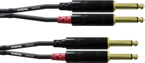 Image of Cordial CFU 1,5 PP Audio Adapterkabel [2x Klinkenstecker 6.35mm - 2x Klinkenstecker 6.35 mm] 1.50m S