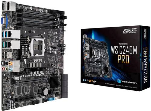 Image of Asus MB WS C246M PRO C246 PCH Mainboard Sockel (PC) Intel® 1151 Formfaktor (Details) Micro-ATX Main